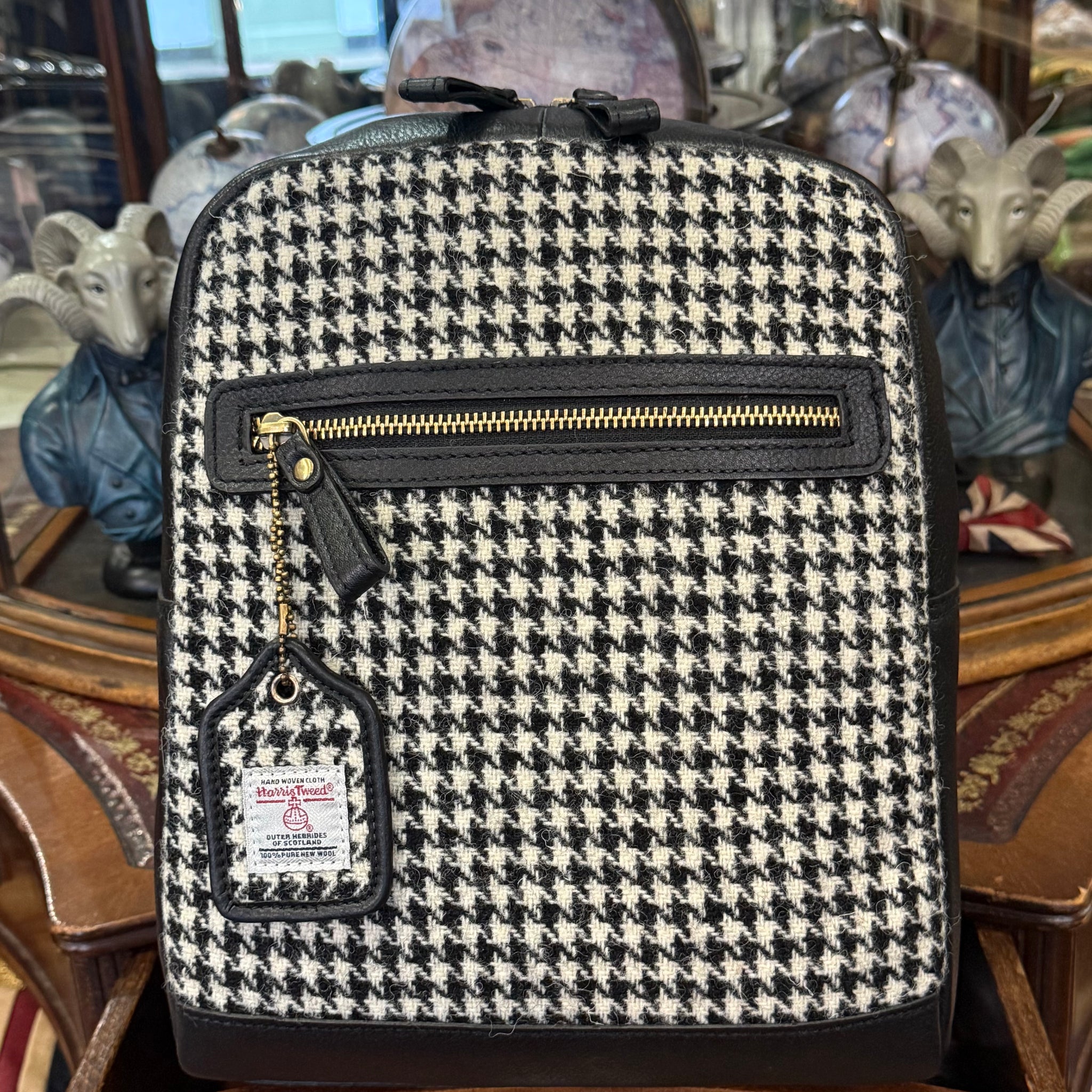 The Alice Ruck Sack Leather & Harris Tweed Bag