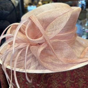 Peach Large Brim Sinamay Hat