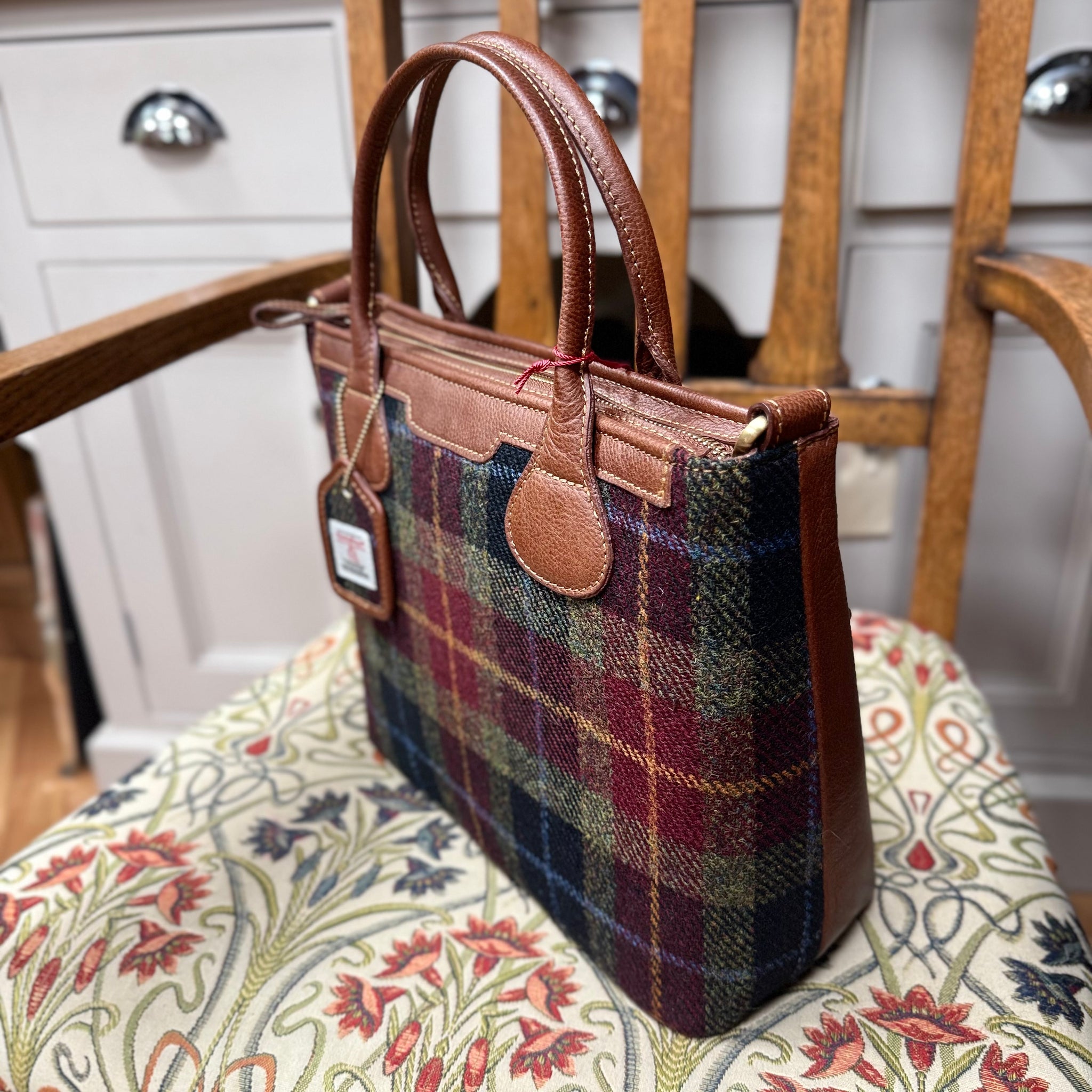 Josephine Harris Tweed & Leather Large Grab Bag