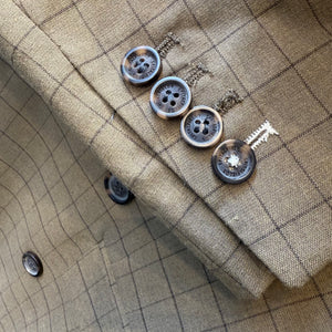 Double Breasted Faun Windowpane Jacket 40R
