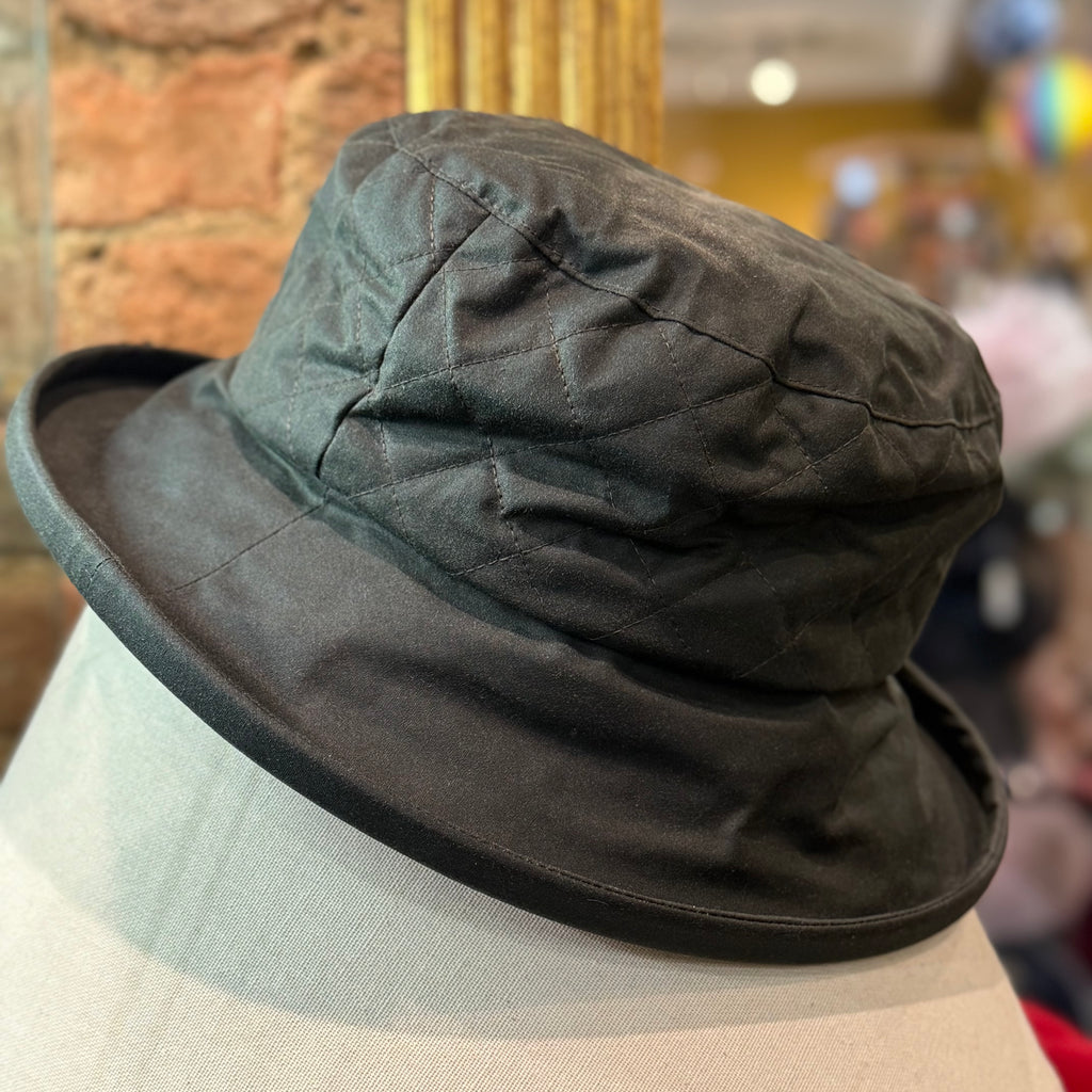 Waxed Cotton Quilted Cloche Hat