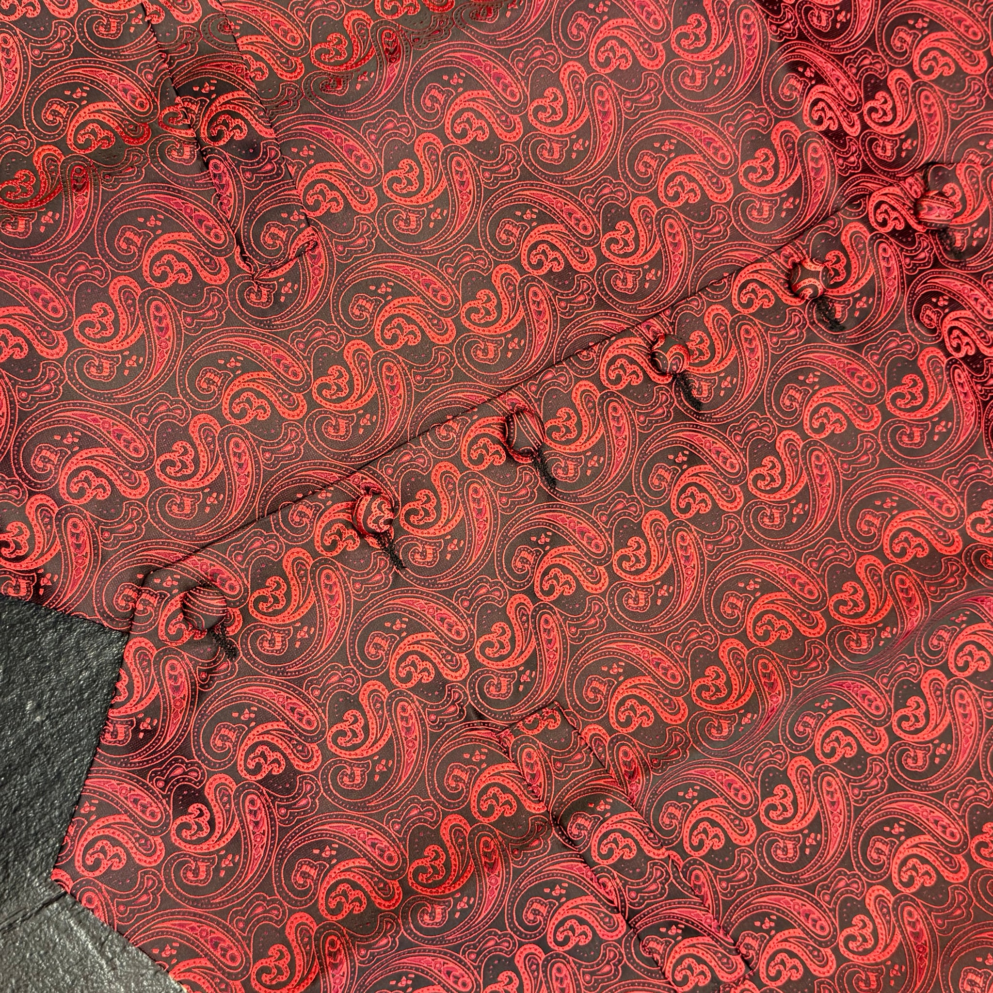 Waistcoat - Red/Black Paisley (Large)