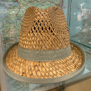Woven Summer Hat with Olive Trim