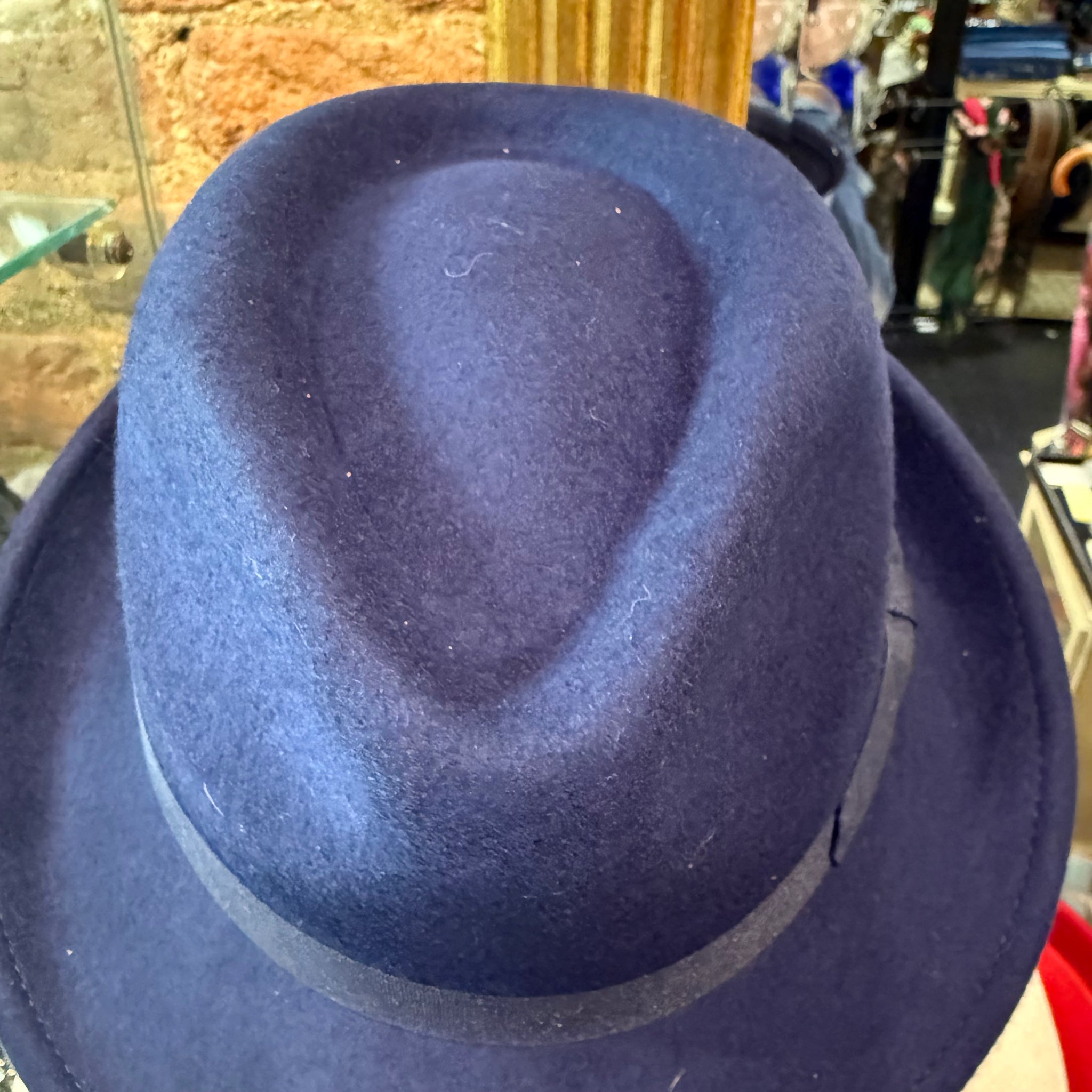 Classic Clarke Navy Wool Trilby Hat