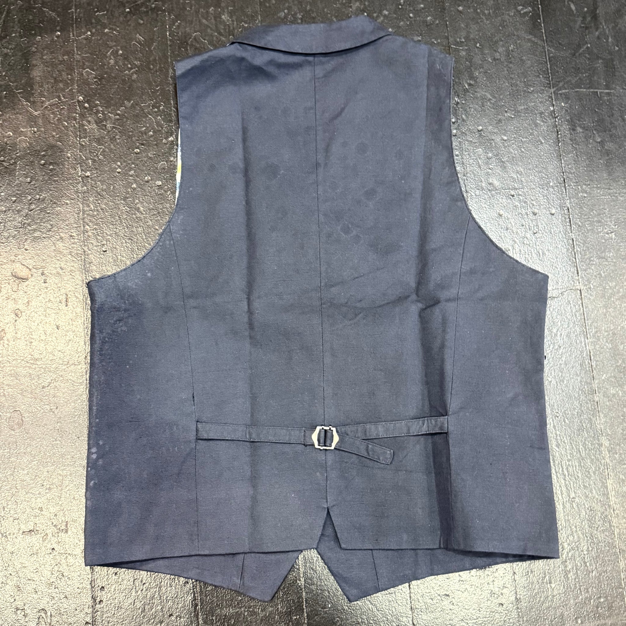Navy Linen Waistcoat by  Spitalfields 42R