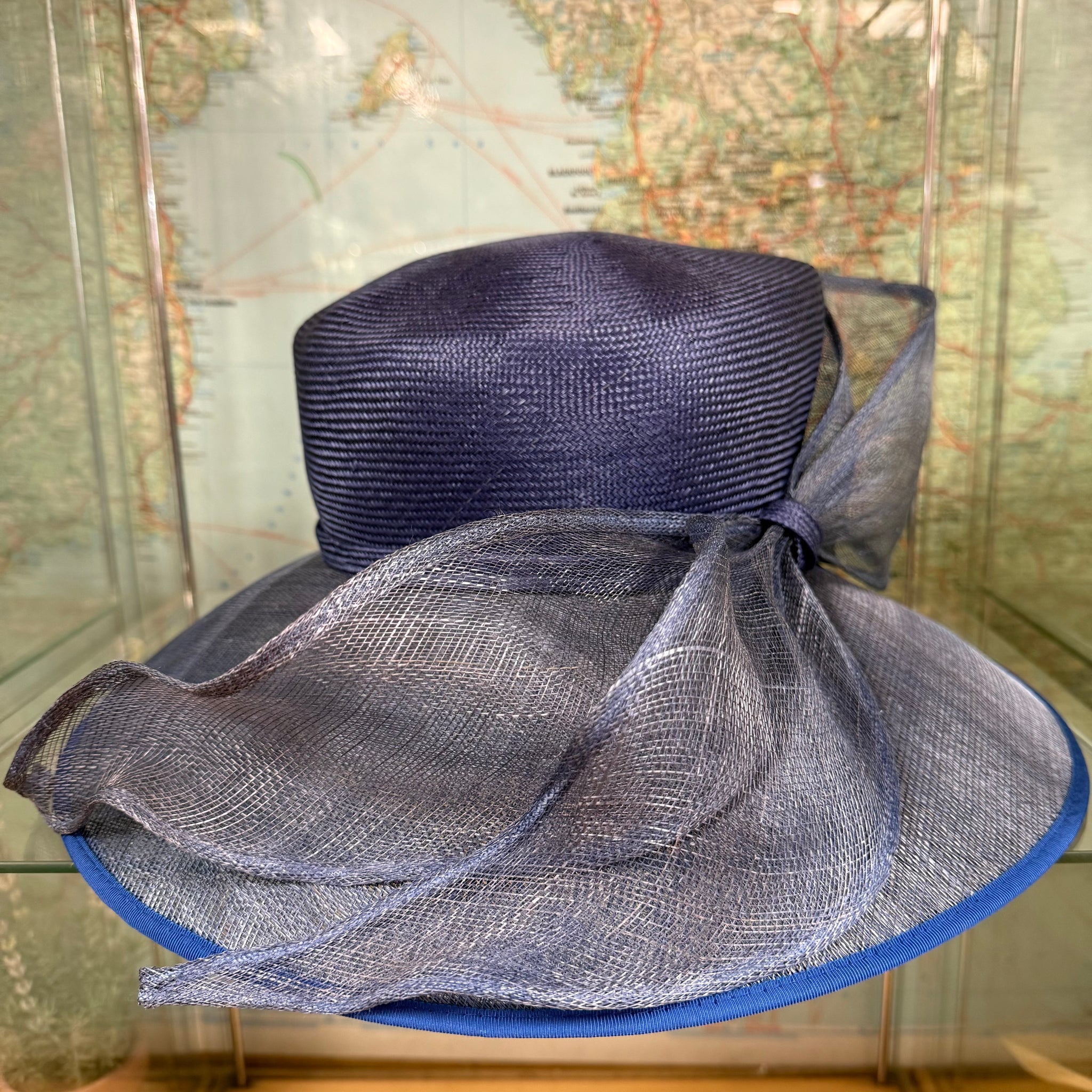 Wide Brim Blue Sinamay Zarah Hat
