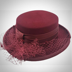 Wide Brimmed Netted Special Occasion Hat