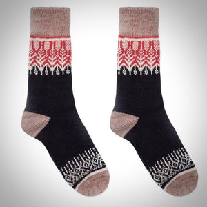 Yule-Sunset Merino Wool Nordic Socks