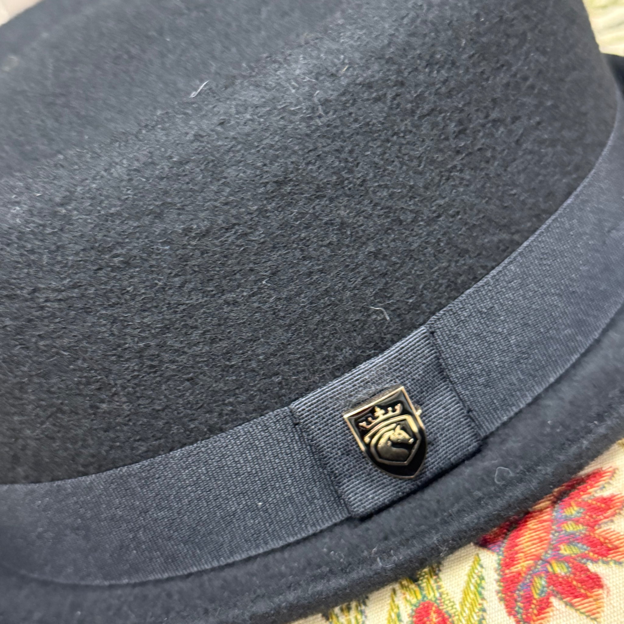 Weller Black Wool Porkpie Hat With Shield Pin