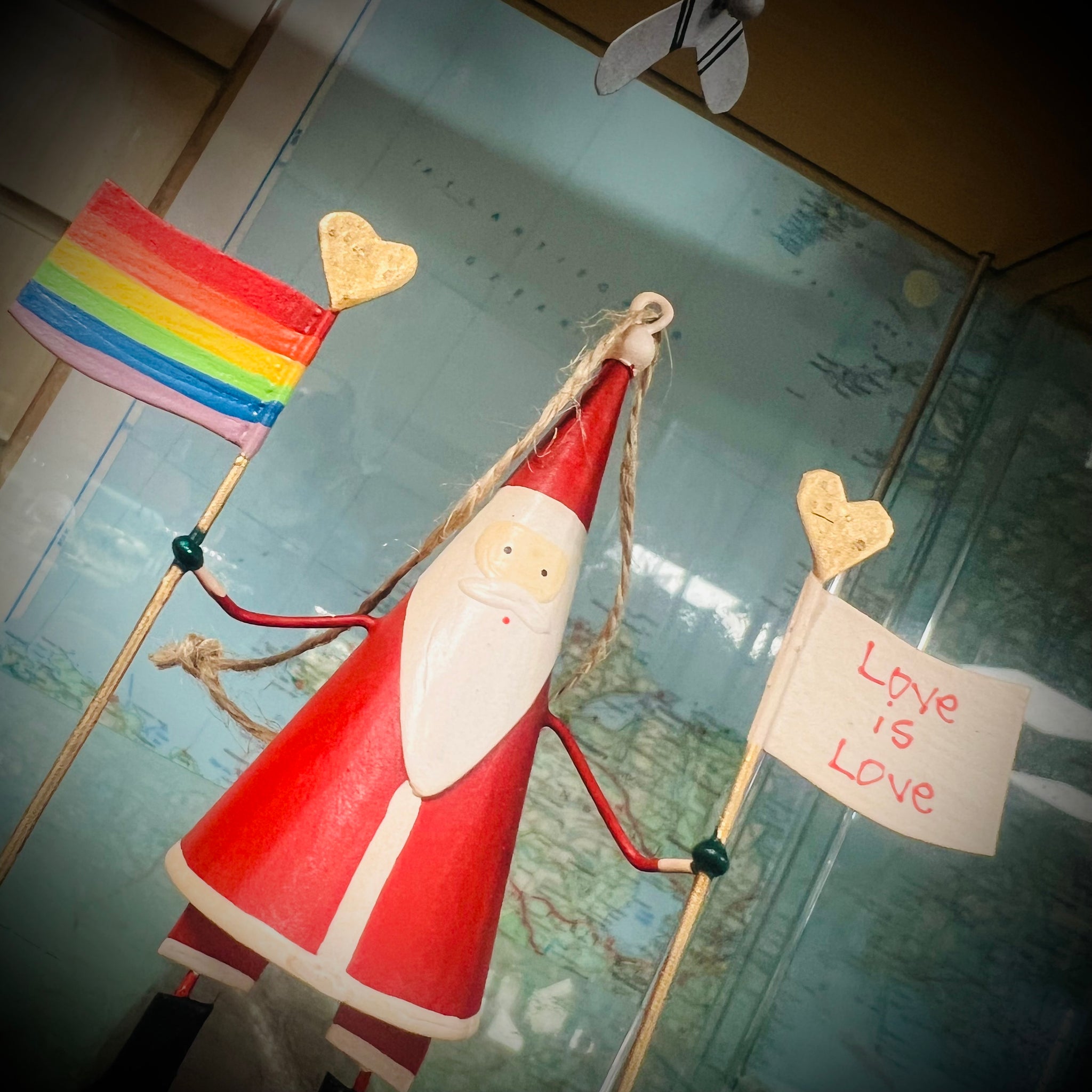 Love is Love Rainbow Flag Santa Decoration