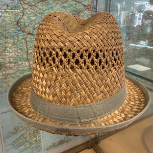 Woven Summer Hat with Olive Trim
