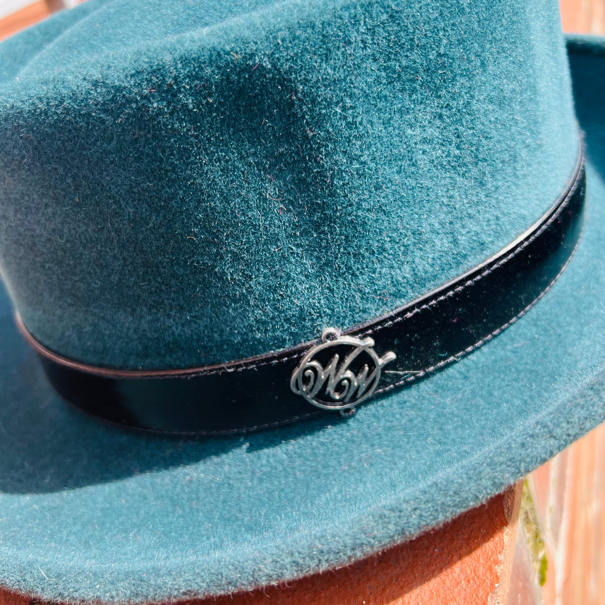 Dark Teal Fur Felt Pork Pie Hat