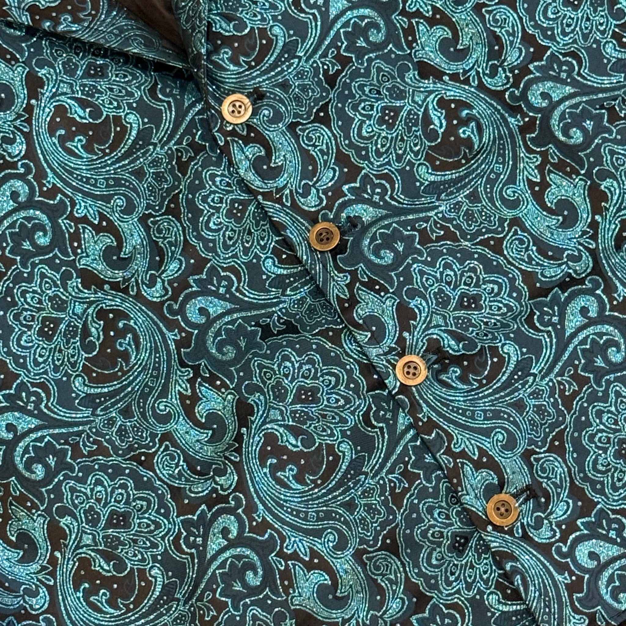 Waistcoat - Turquoise Black  Patterned (L)