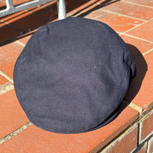 Cheshire Navy Linen Flat Cap