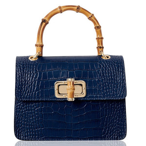 Tammy Leather Box Cross Body Bamboo Grab Bag
