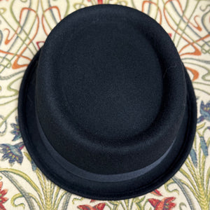 Weller Black Wool Porkpie Hat With Shield Pin