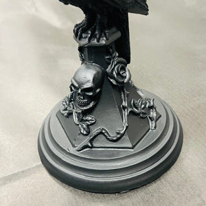 Poe’s Raven Candlestick With Skull & Roses