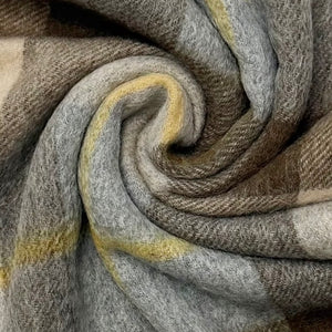 Multi Check Print Wool Scarf
