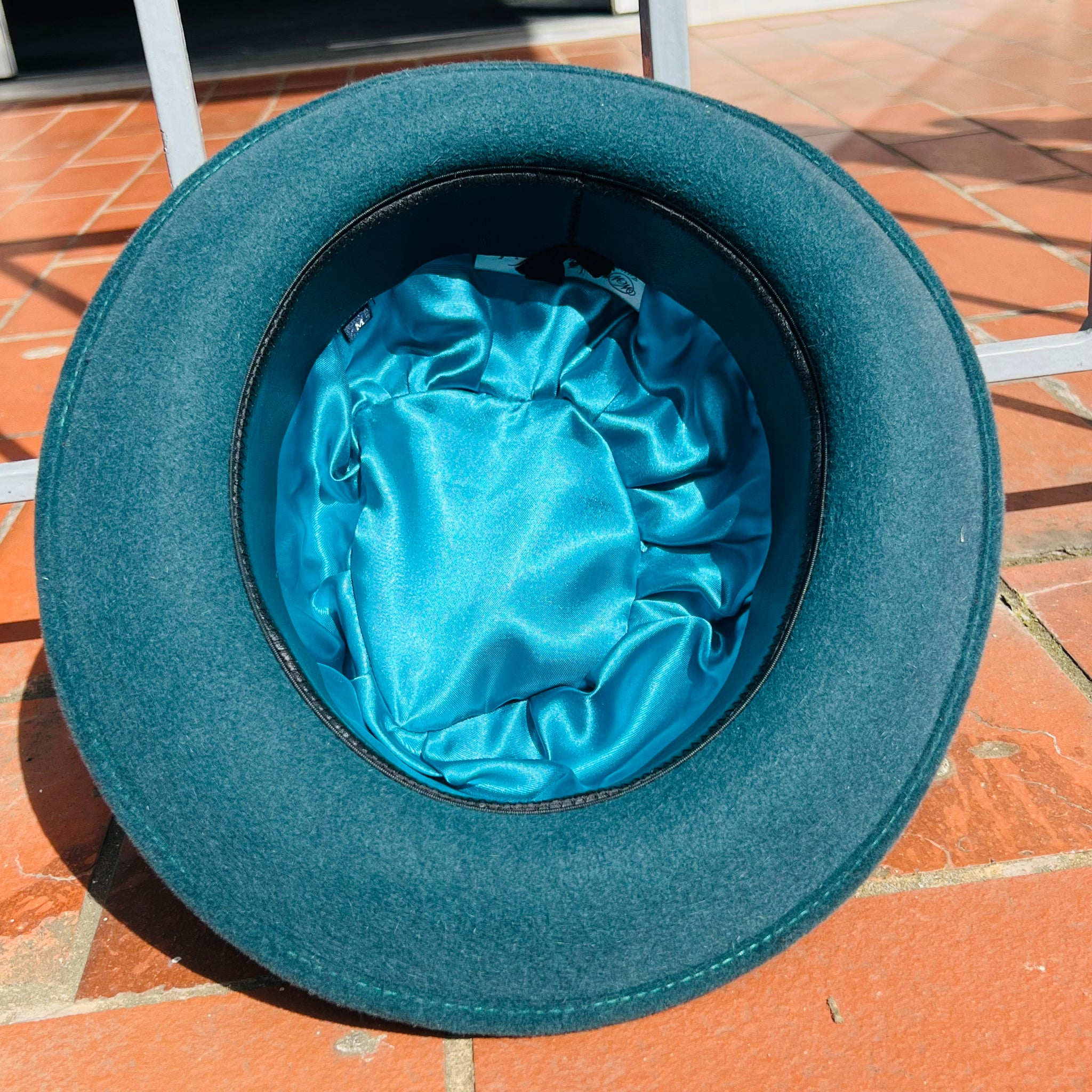 Dark Teal Fur Felt Pork Pie Hat