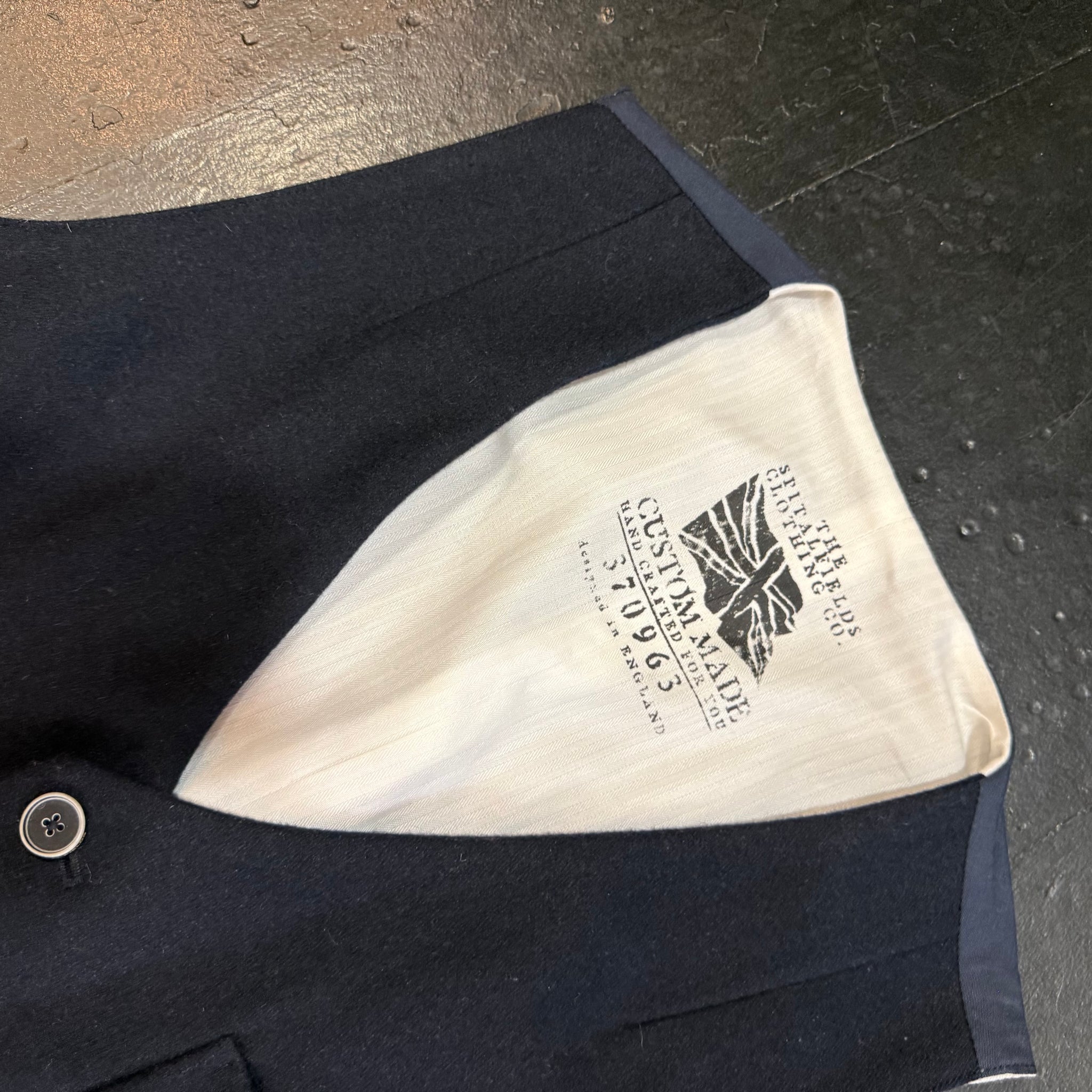 Navy Wool Waistcoat by Spitalfields (40R)