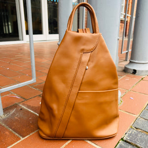 Leather Backpack With Grab Handle