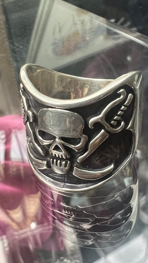 925 Sterling Silver Pirate Skull Ring