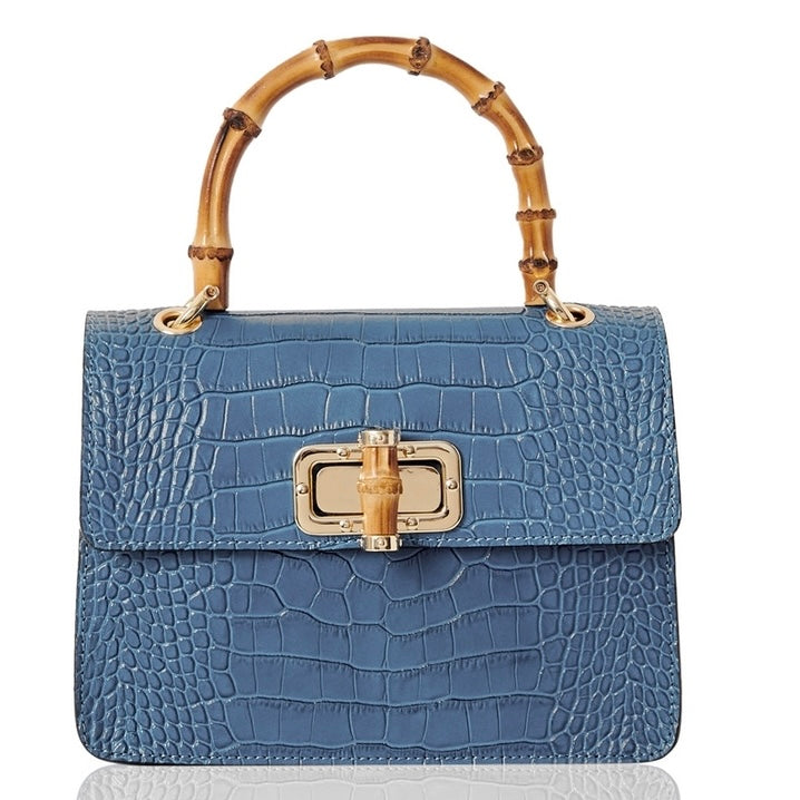 Tammy Leather Box Cross Body Bamboo Grab Bag
