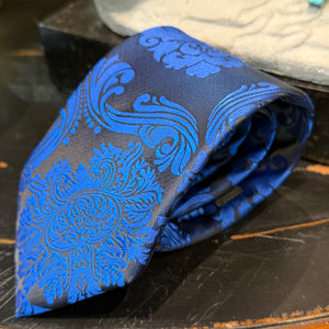 Black & Royal Blue Waistcoat Tie & Pocket Square Set