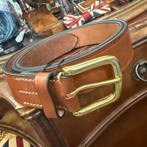 The Jameson Luxury Leather Brass Belt