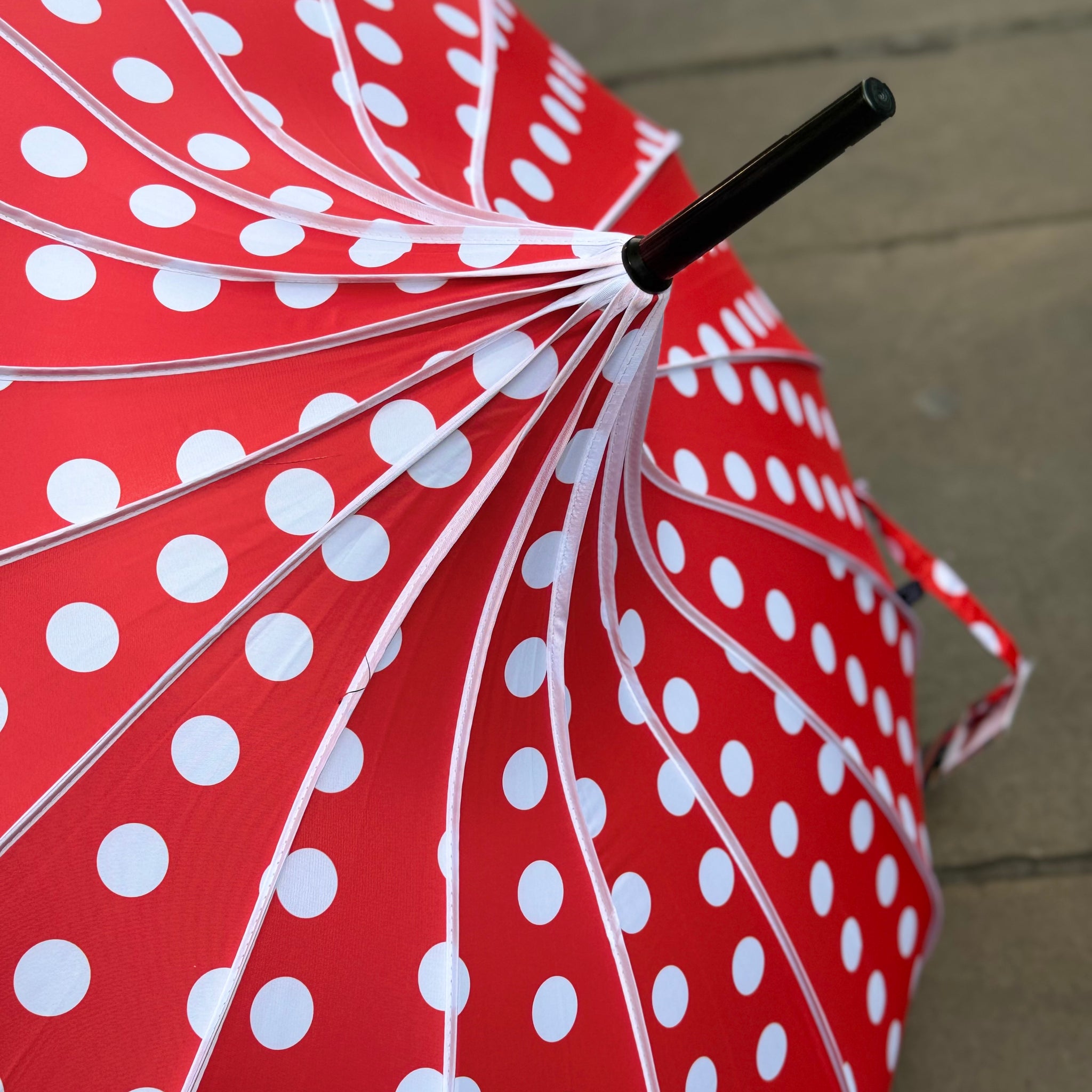 Boutique Retro Spotty Pagoda Umbrella