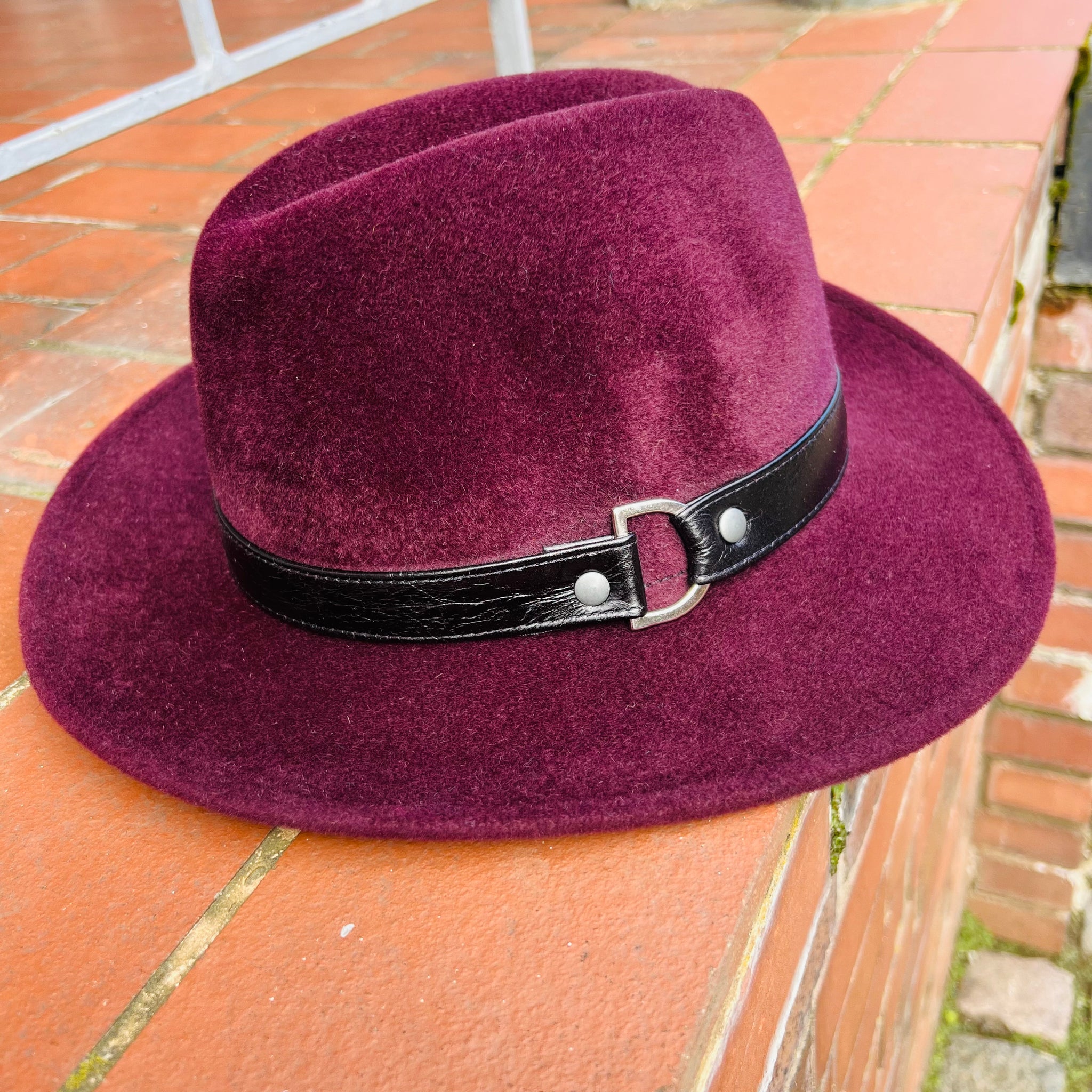 Burgundy Fur Felt Christie’s Fedora Hat