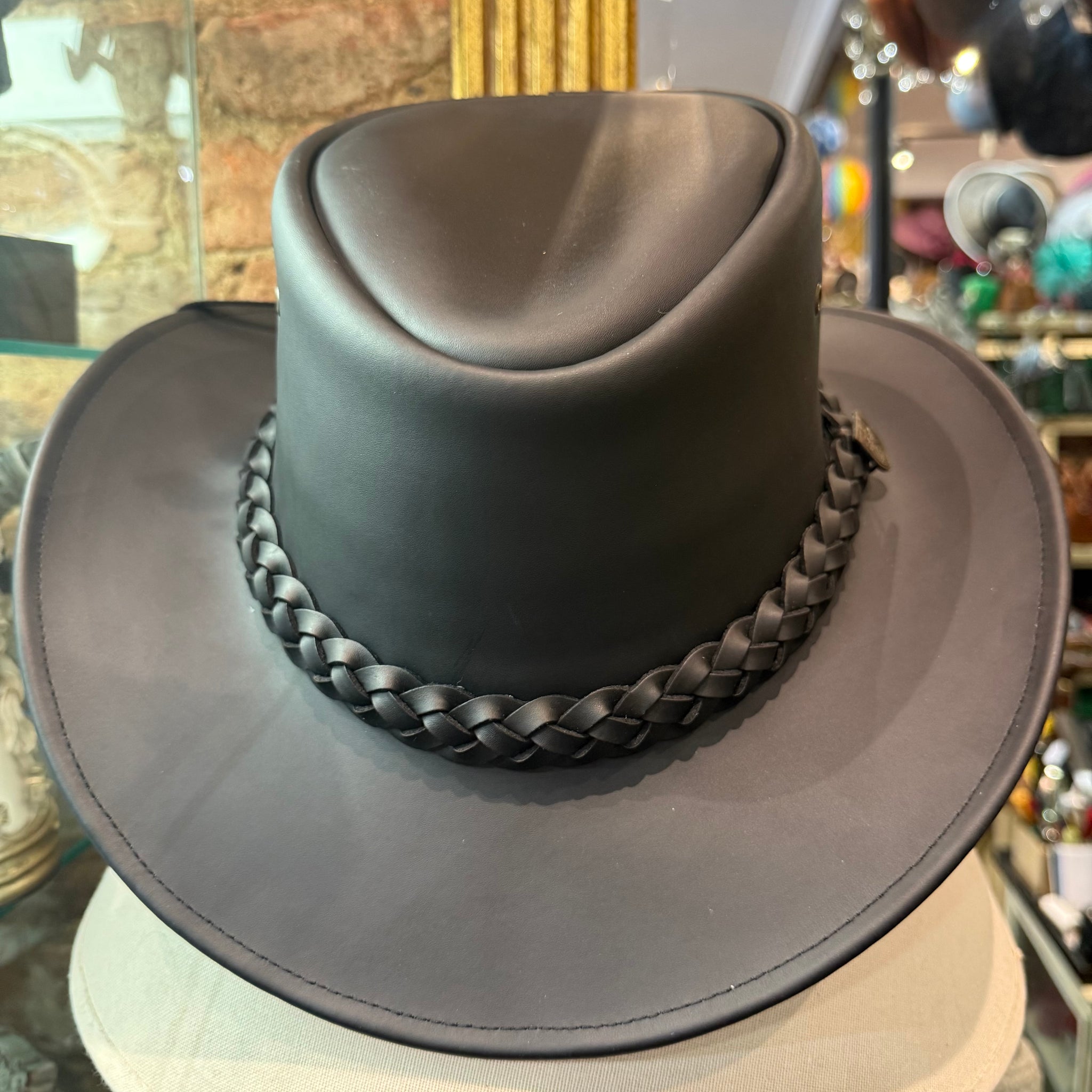 Eastwood Leather Cowboy Fedora Hat BLACK