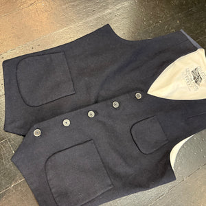 Navy Wool Waistcoat by Spitalfields (40R)