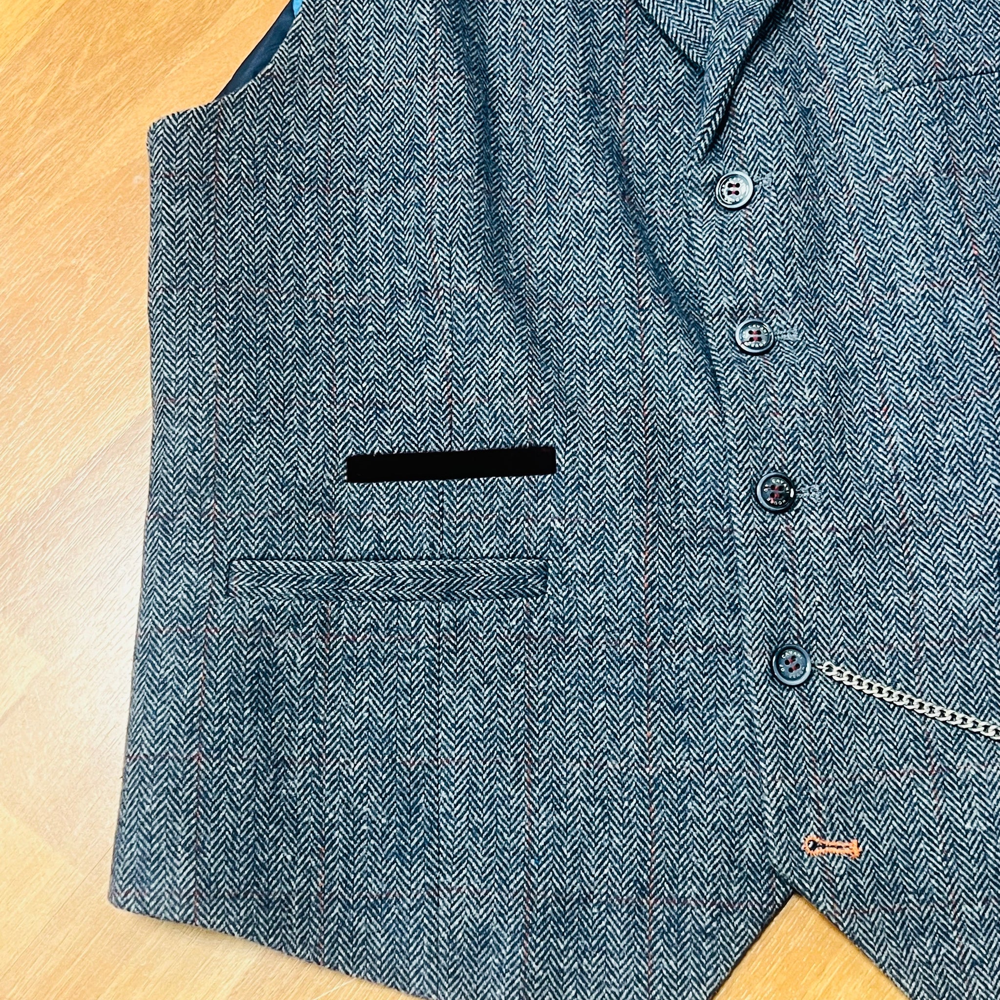 Herringbone Tweed Cavani Waistcoat 40R