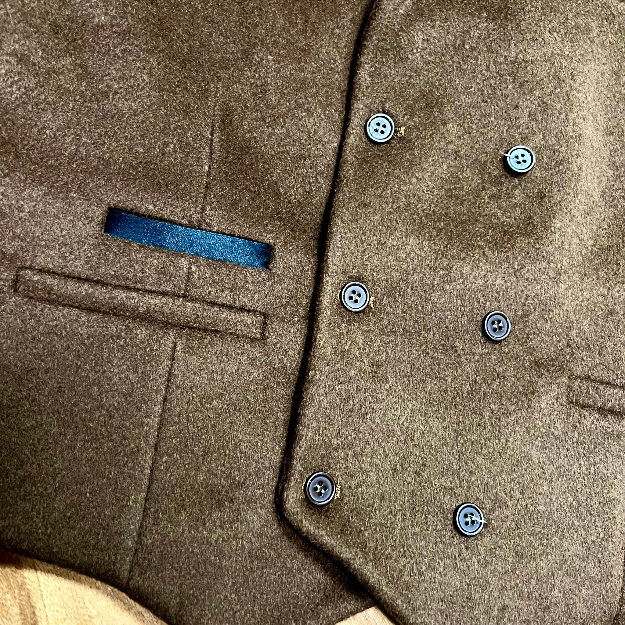 Handmade Brown Wool Waistcoat (40R)