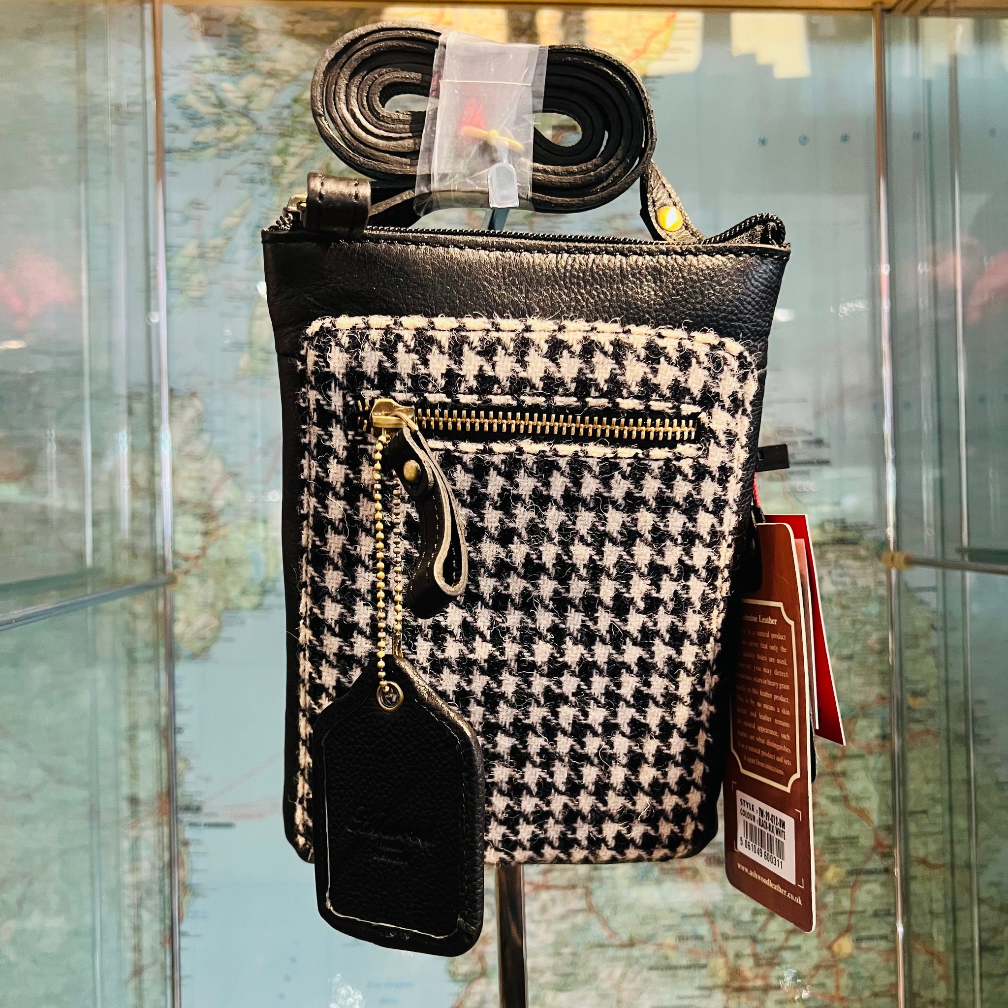 Lisbeth Harris Tweed Leather Phone Bag