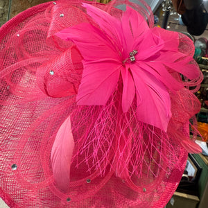 Barbara Sinamay Facinator With Feather Flower