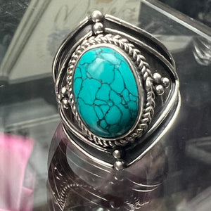 925 Sterling Silver and Turquoise  Ring