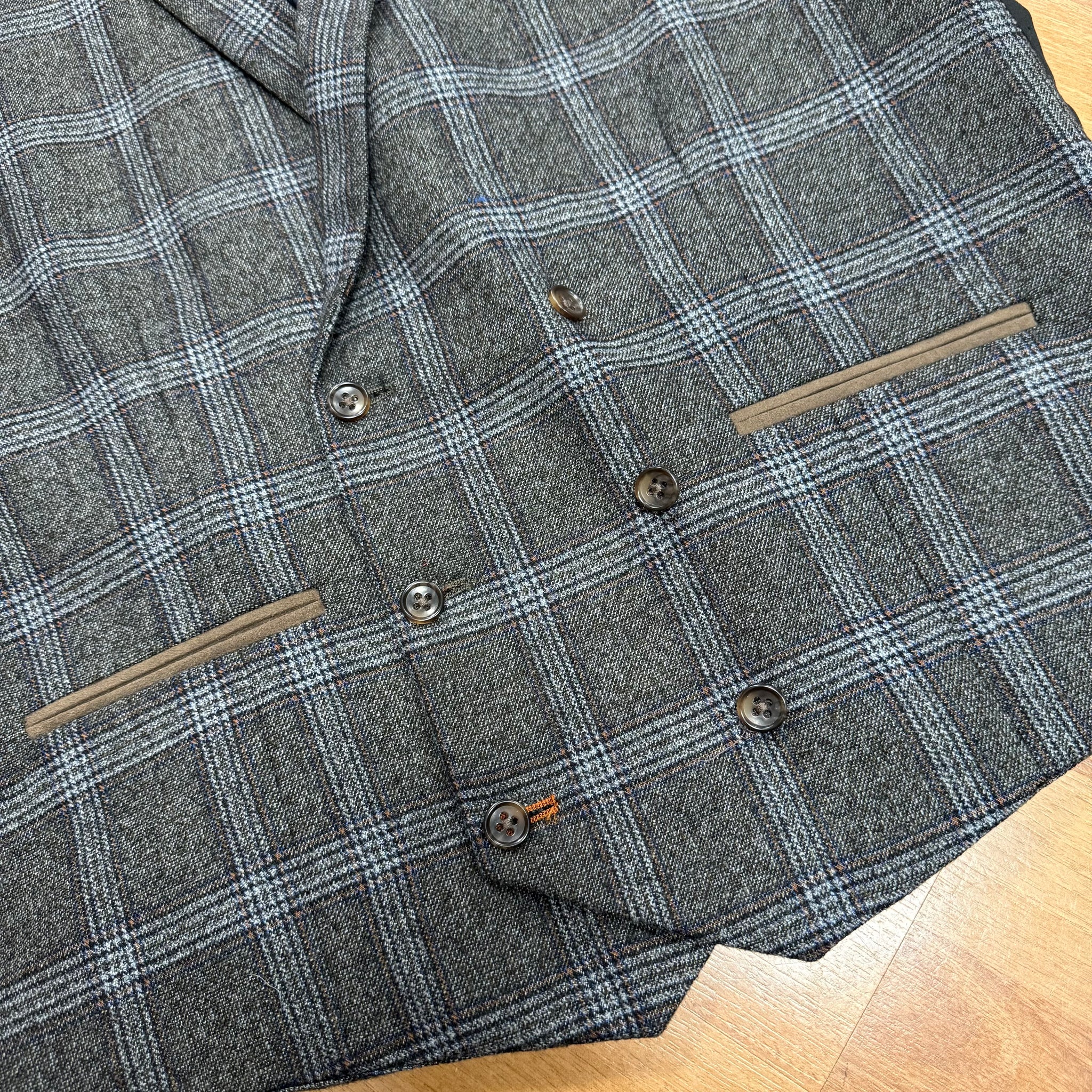 Grey/Brown Check Waistcoat by Next 42R