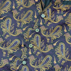 Waistcoat - Silk Burgundy/Orange Paisley (L)