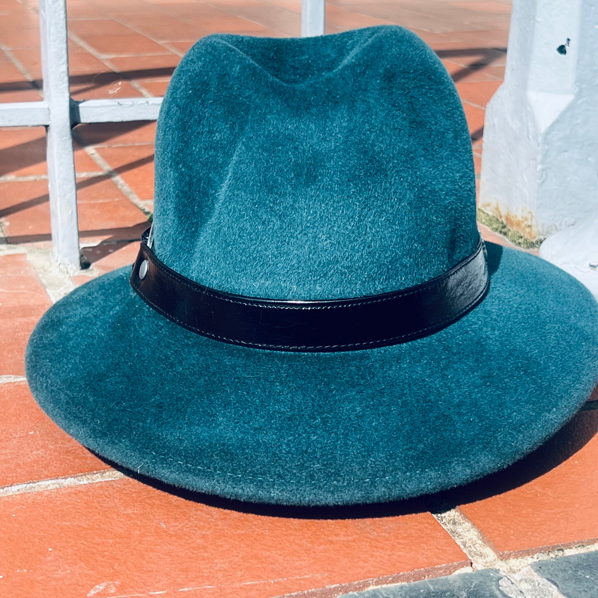 Teal Blue Fur Felt London Trilby