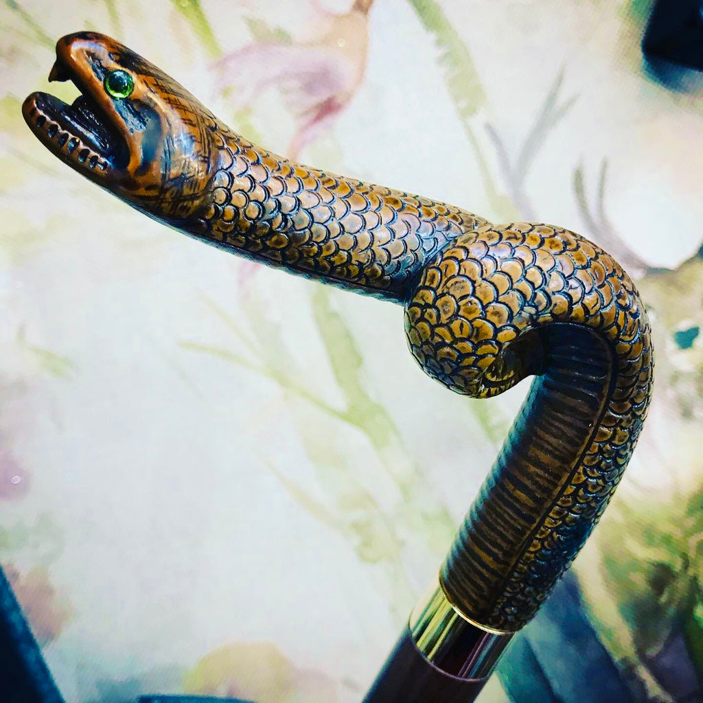 Snake Head Topped Walking Cane