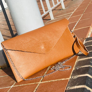 Dimpled Leather Rosina Envelope Clutch Bag