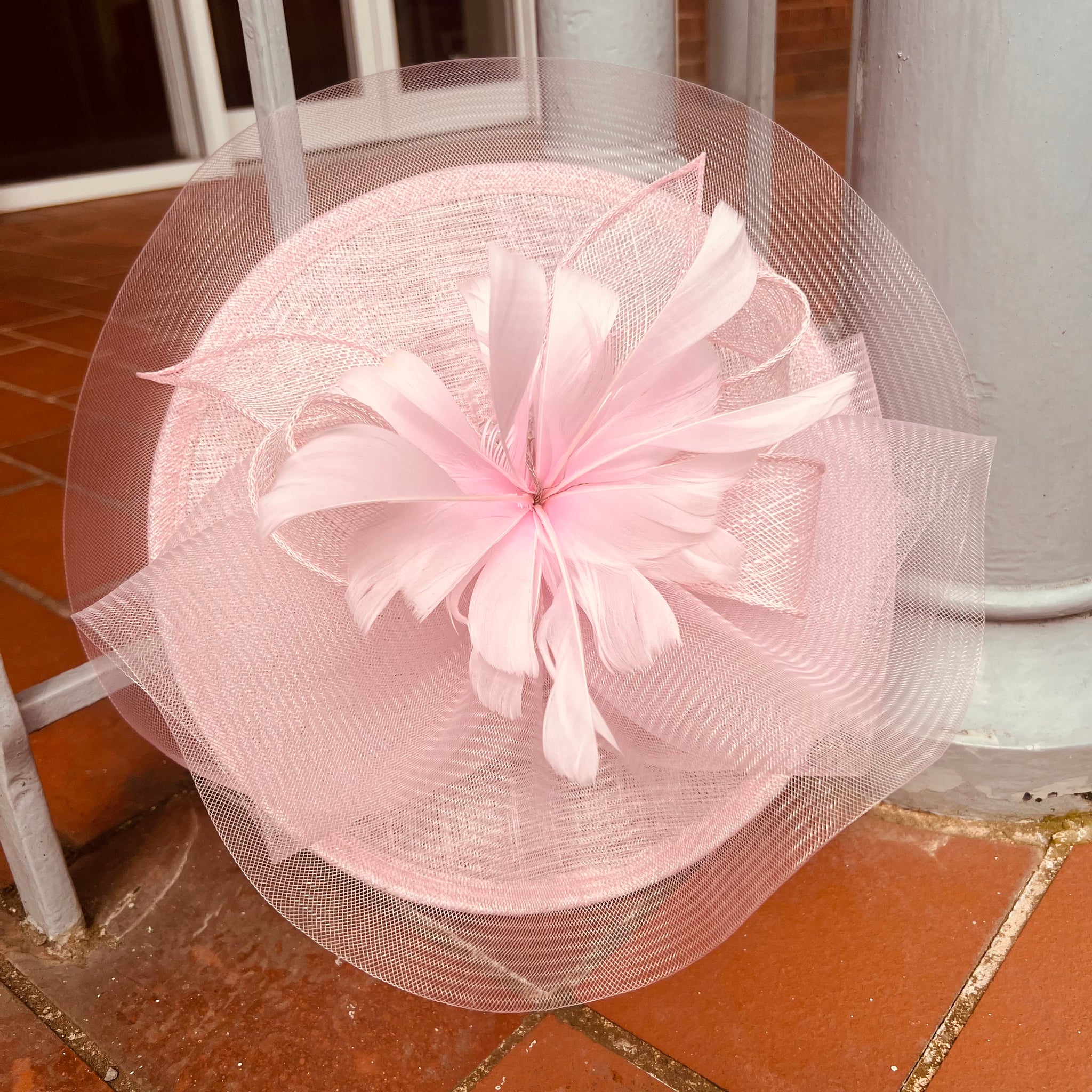 Round Net Covered Sinamay Fascinator