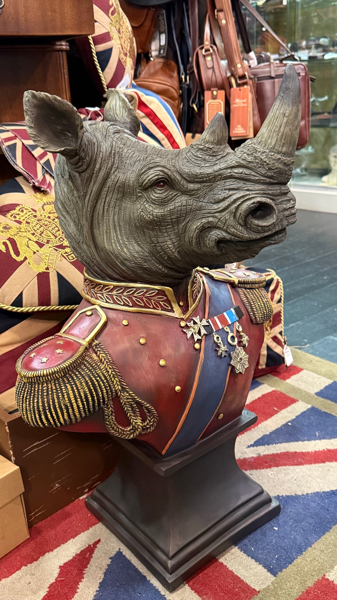 Extra Large Chatsworth Rhino In Uniform Bust