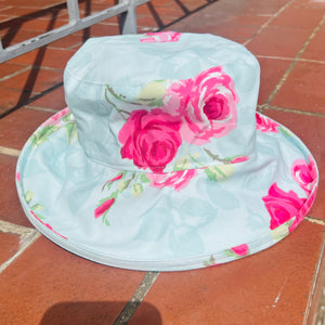 Flower Print Cotton Cloche Hat