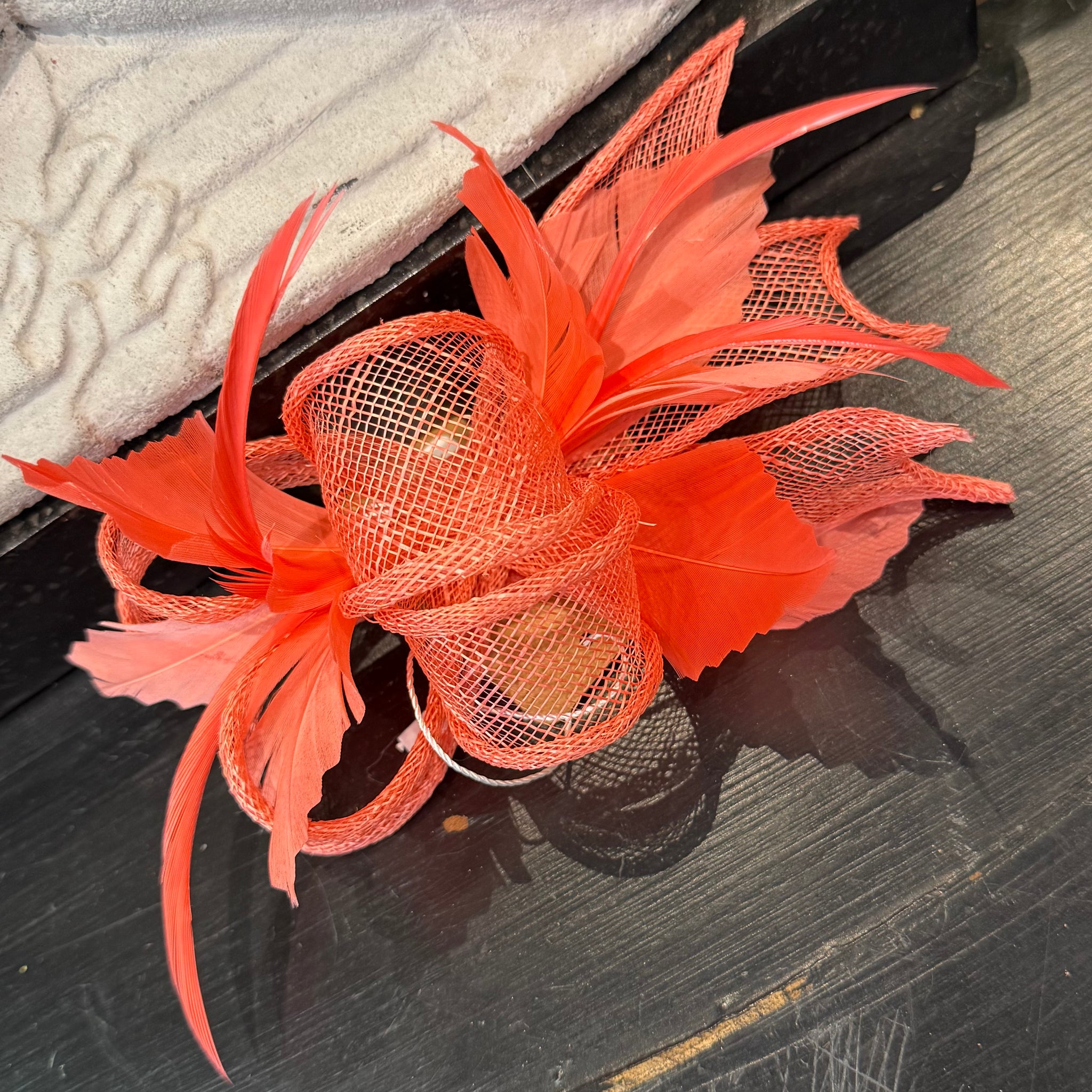 Samantha Sinamay and Feather Bow Fascinator