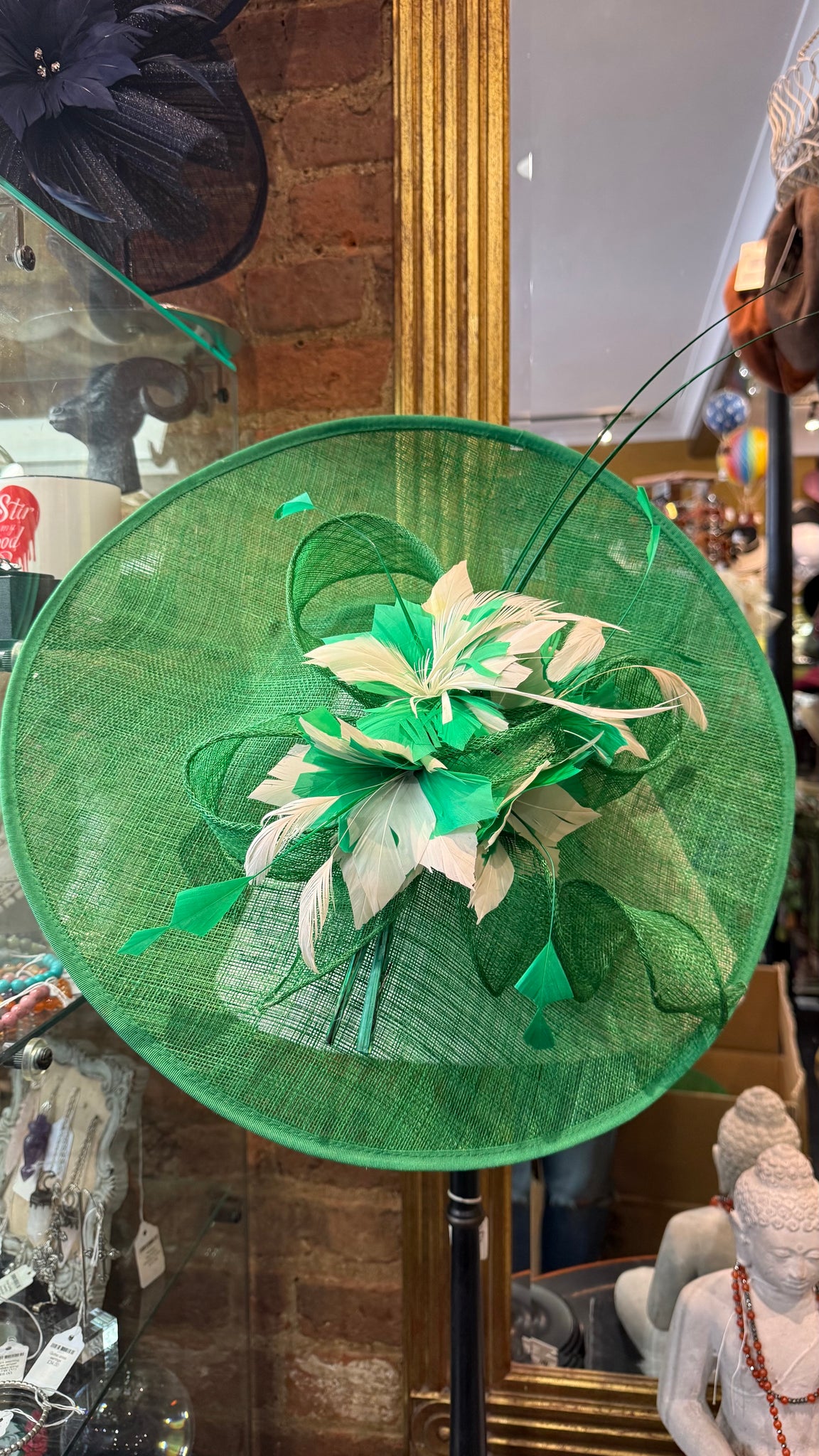 Ruby Sinamay Fascinator With Quills & Feathers