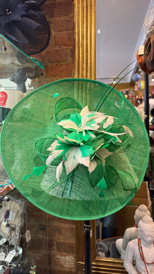 Ruby Sinamay Fascinator With Quills & Feathers