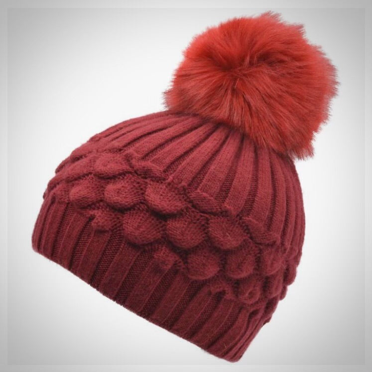 Ruby Faux Fur Wool Beanie Hat